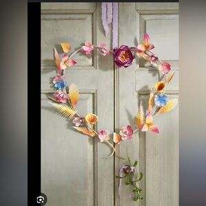 Terrain Floral Heart Iron Wreath with Multicolor Accents